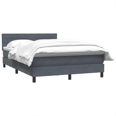 Boxspring met matras fluweel donkergrijs 140x210 cm