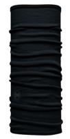 Buff Merino Lightweight Nekwarmer Kinderen Solid Black One Size - thumbnail