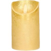 Batterijverlichting kaars wax rustiek met bewegende vlam goud 12.5 cm Anna's Collection - Annas collection - thumbnail