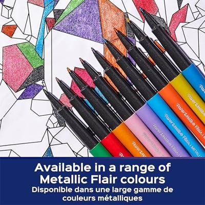 Fineliner Paper Mate Flair Metallic 12 stuks assorti Fineliner Paper Mate Flair Metallic 12 stuks assorti