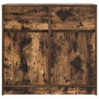 Dressoir met lade 80x34x76 cm spaanplaat gerookt eikenkleurig - thumbnail