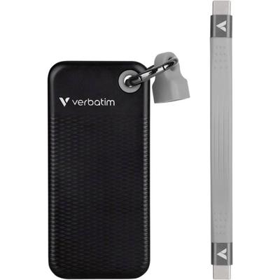 Verbatim Pocket 2 TB Externe SSD harde schijf USB-C 3.2 Gen 2 Zwart, Grijs 32194
