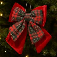 Strik polyester 29 cm kerstrood - thumbnail