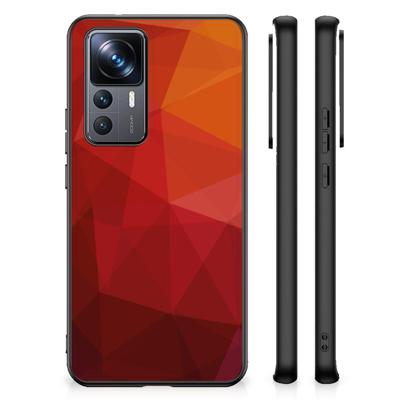 Backcover voor Xiaomi 12T | 12T Pro Polygon Red Backcover voor Xiaomi 12T | 12T Pro Polygon Red