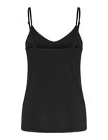 Dames hemd - spaghetti bandjes - Irene - Katoenen onderhemd met smalle bandjes - Wit - Zwart - thumbnail