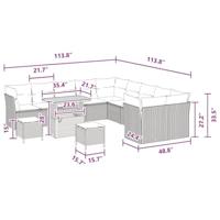Tuinbankenset 13 pcs Zwart poly rattan - thumbnail