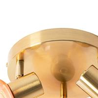 QAZQA Art Deco plafondspot goud met roze glas 3-lichts - Vidro - thumbnail