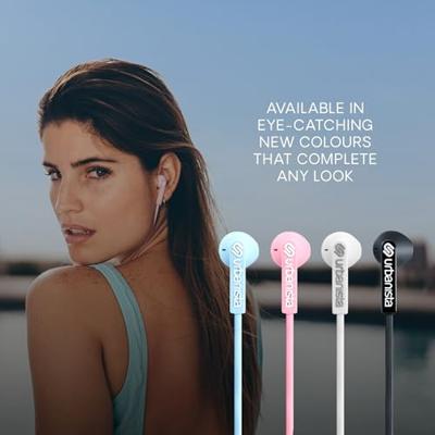 Urbanista Bedrade oortelefoon, USB C-oortelefoon Klittenvrij gespreksbeheer bedraad met microfoon, USB Type C-hoofdtelefoon bedrade stereo-ingangsknop, San Francisco, wit