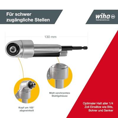 Wiha High-performance haakse schroevendraaier met snelwisselhouder 1/4" opzetstuk