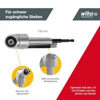 Wiha High-performance haakse schroevendraaier met snelwisselhouder 1/4" opzetstuk - thumbnail