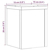 VidaXL Plantenstandaards 2 st 15x15x20 cm bewerkt hout bruin eiken - thumbnail