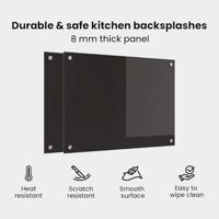 VidaXL Keuken achterwand 2 pcs zwart 70 x 50 cm gehard glas - thumbnail