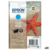 Originele inktcartridge Epson XP-2100, 3100, 4100 / WF-2830DWF, 2850DW - Nº 603 Cyaan (10 Stuks) - thumbnail