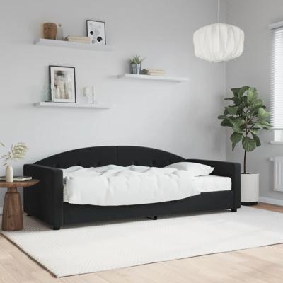 Slaapbank met matras 90x200 cm fluweel zwart