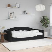 Slaapbank met matras 90x200 cm fluweel zwart - thumbnail