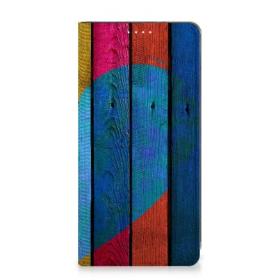 Samsung Galaxy S23 Book | Wallet Case | Wood Heart - Cadeau voor je Vriend Samsung Galaxy S23 Book | Wallet Case | Wood Heart - Cadeau voor je Vriend