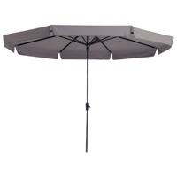 Parasol Syros 350cm met volant taupe - thumbnail
