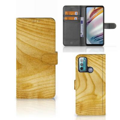 Motorola Moto G60 | Book Style Case | Licht Hout