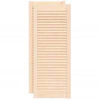 VidaXL Kastdeuren met lamellen 2 st 99,3x39,4 cm massief grenenhout - thumbnail