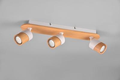 Trio Plafondlamp hout met witAruni 3-lichts - 801100331