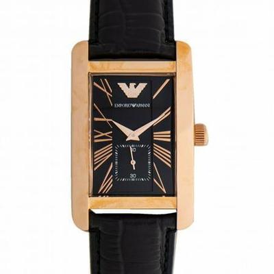 Emporio Armani Mens klassieke lederen band designer horloge34 mm AR0168