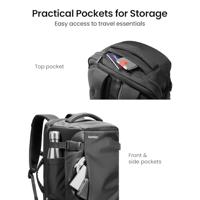 Tomtoc Navigator-T66 Travel Laptop backpack, zwart - thumbnail