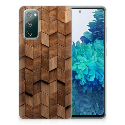 Bumper Hoesje voor Samsung Galaxy S20 FE Wooden Cubes Bumper Hoesje voor Samsung Galaxy S20 FE Wooden Cubes