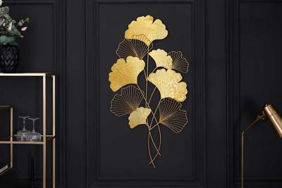 Elegante wanddecoratie GINKGO 110cm goud in filigrane bladvorm - 41272