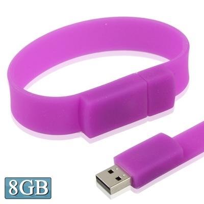 8GB siliconen armbanden USB 2.0 Flash schijf (paars) 8GB siliconen armbanden USB 2.0 Flash schijf (paars)