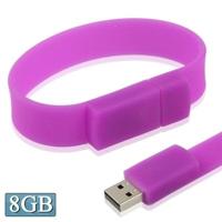 8GB siliconen armbanden USB 2.0 Flash schijf (paars) - thumbnail