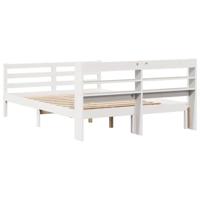 Bedframe met hoofdeinde zonder matras 140x190 cm wit - thumbnail