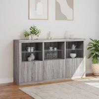 Dressoir met LED-verlichting 181,5x37x100 cm grijs sonoma eiken - thumbnail