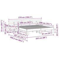 Bedframe met lade Bruin 200 x 200 cm Massief grenenhout - thumbnail