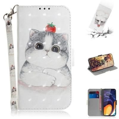 3D gekleurde tekening schattig Cat patroon horizontale Flip lederen case voor Galaxy A60 met houder & card slots & portemonnee 3D gekleurde tekening schattig Cat patroon horizontale Flip lederen case voor Galaxy A60 met houder & card slots & portemonnee