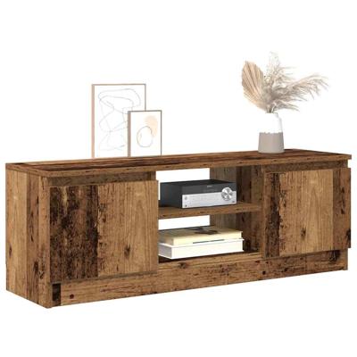 Tv-meubel 102x30x36 cm bewerkt hout oud houtkleurig Tv-meubel 102x30x36 cm bewerkt hout oud houtkleurig