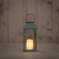 Anna's Collection Lantaarn solar met kaars 11 x 11 x 27 cm Olijf - thumbnail