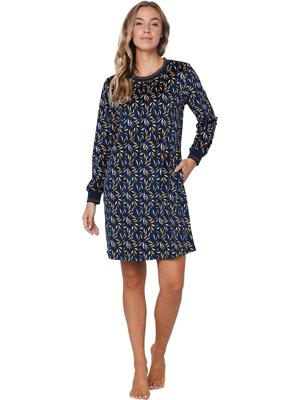 Pastunette Fleece dames nachthemd - lange mouwen - Winter nachtjapon lange mouwen