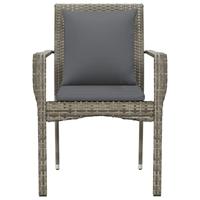 Tuinstoelen 2 st met kussens poly rattan grijs - thumbnail