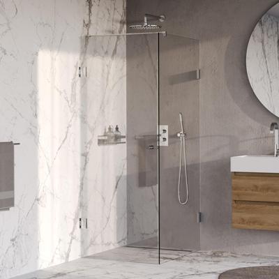 Brauer Void - Carving Douchecabine met Draaideur - Helder Glas - 90x100x200 cm - incl. Glascoating - Chroom