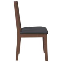 Eetkamerstoelen met kussens 2 st massief hout rubber bruin - thumbnail
