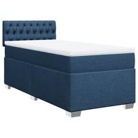 Boxspring met matras stof blauw 100x200 cm - thumbnail