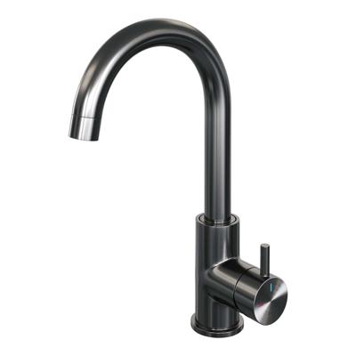 BRAUER Gunmetal Edition hoge opbouw wastafelmengkraan met draaibare ronde uitloop model B gunmetal geborsteld PVD