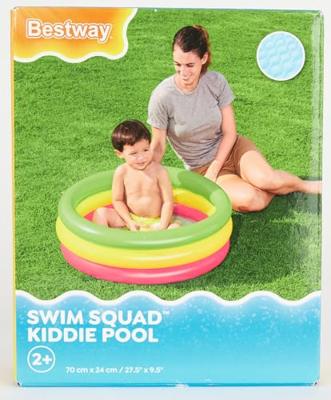 Bestway Opblaasbaar Kinderzwembad 3 Ringen Gevoerde Bodem 70x24 cm +2 Jaar Tuin 51128 - thumbnail