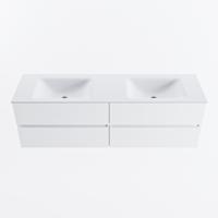 MONDIAZ VICA 160cm badmeubel onderkast Talc 4 lades. Wastafel CLOUD dubbel zonder kraangat, kleur Talc. - thumbnail