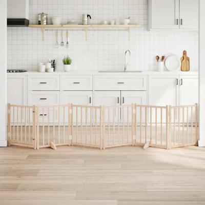 Hondenhek inklapbaar met deur 6 panelen 300cm massief vurenhout