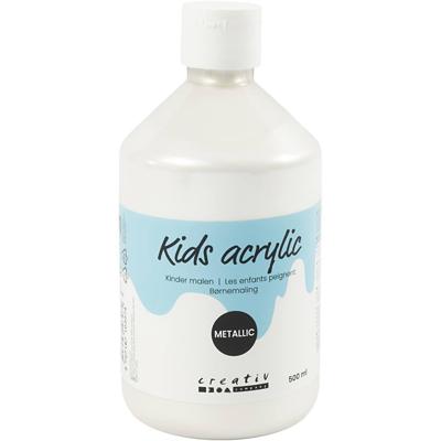 A-color Acrylverf metallic, metallic, wit, 500 ml/ 1 fles