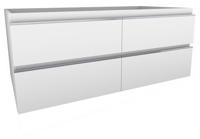 Tigris onderkast met 4 laden 2 uitsparingen 120 x 46 cm glans wit - thumbnail