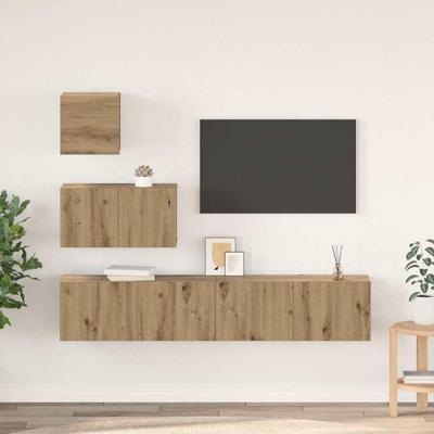 Tv-meubelset 4 pcs artisanaal eikenkleurig 80 x 30 x 30 cm
