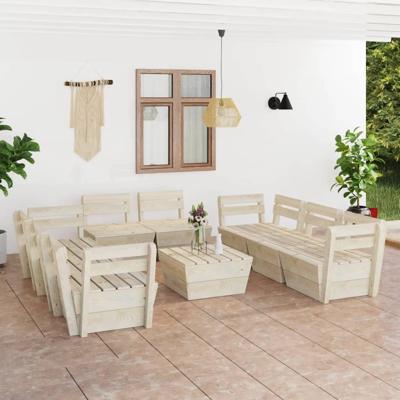9-delige Loungeset pallet geïmpregneerd vurenhout