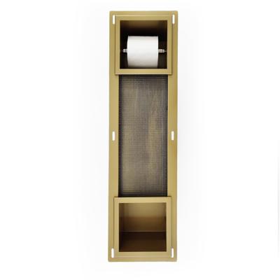 Inbouw Toiletrolhouder AQS met Reserve Rolhouder RVS Goud Aqua Splash Inbouw Toiletrolhouder AQS met Reserve Rolhouder RVS Goud Aqua Splash